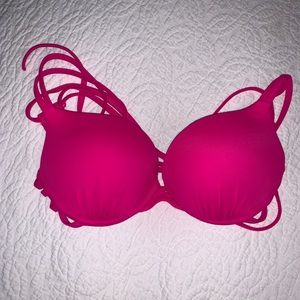 Hot pink push up bikini top